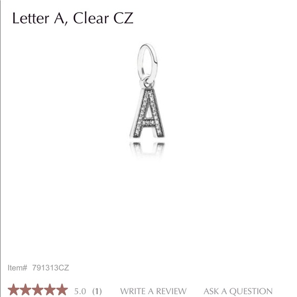 Pandora | Jewelry | Pandora Letter A 0 Authentic | Poshmark